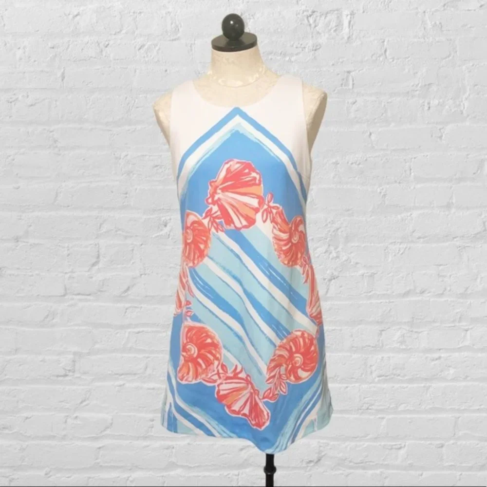 Lilly Pulitzer Callie For the Shell of it Seashell Print Casual Dress XS